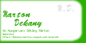 marton dekany business card